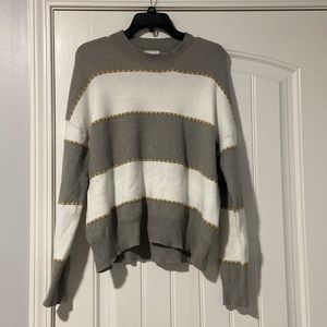 COPY - &Merci Gray and White Long Sleeve Sweater